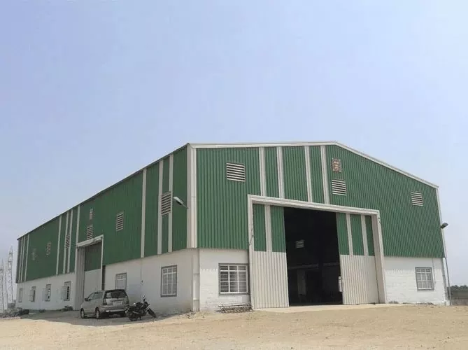 ප්‍රායෝගික සහ අලංකාර Prefab ලෝහ ගබඩා ගොඩනැගිල්ල