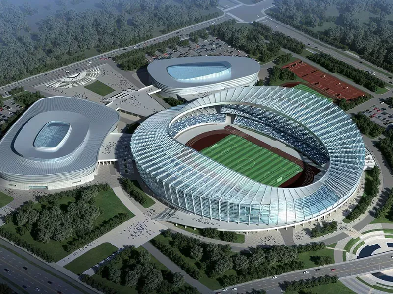 ක්‍රීඩා මධ්‍යස්ථාන සංකීර්ණය සඳහා පෙර-නිපදවන ලද වානේ ව්‍යුහය