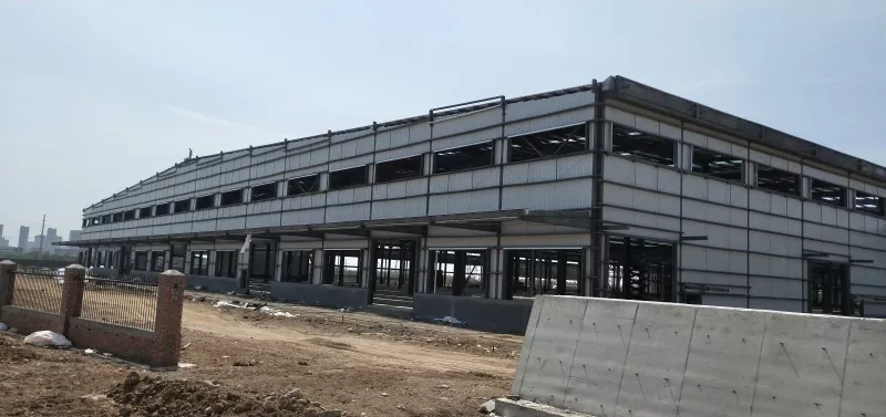 Prefab Modular Steel Frame Logistics ගබඩාව ඉදිකිරීම